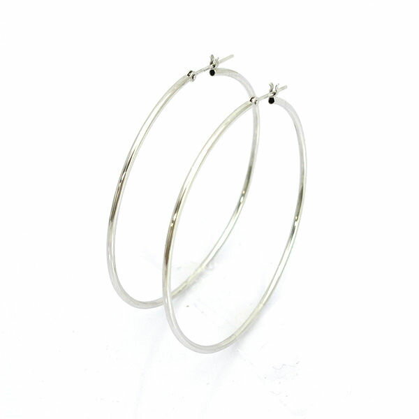 Rakuten - ◆K14WG フープピアス 1.4mm 48mm 両耳 【イヤリング/ピアス/アクセサリー】 ブランド【中古】
