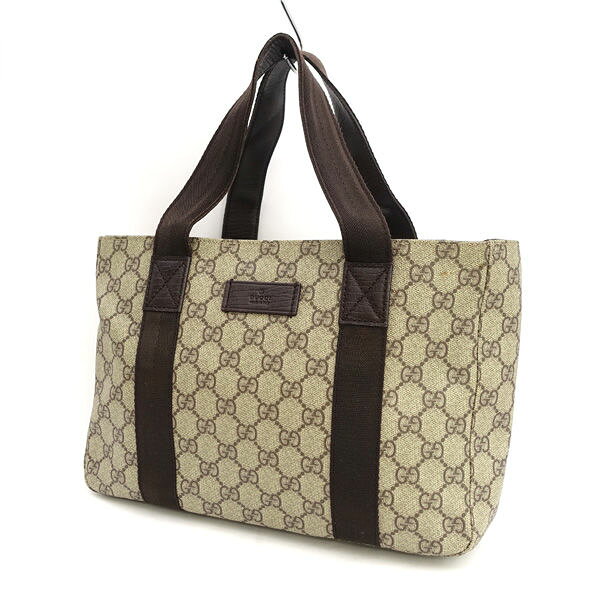 GUCCI / グッチ ◆GGスプリーム トートバッグ ベージュ ブラウン 141976 【バッグ/バック/BAG/鞄/カバン】 ブランド【中古】