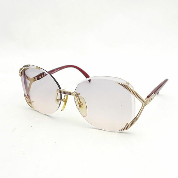 Christian Dior / クリスチャンディオール ■度入りメガネ プラスチック ワイン ゴールドカラー 2289-48 【サングラス/メガネ/眼鏡】 ブランド【中古】