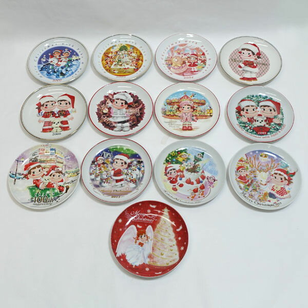 不二家のペコちゃん ◆【洋食器】不二家のペコちゃん/クリスマスプレート2002-2014(13枚) 不二家 ペコちゃん クリスマスプレート ギフト【中古】