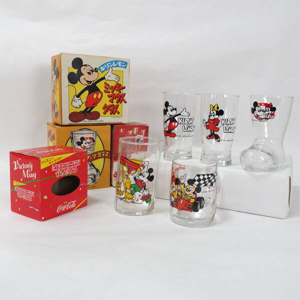 Disney / ディズニー ◆【グラス】ディズニー/レトロなミッキーのグラスセット(5個) ギフト【未使用】