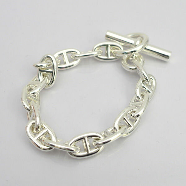 Rakuten - HERMES / エルメス ◆シェーヌダンクルMM ブレスレット 15コマ SILVER 925 【ブレスレット/バングル/アンクル/アクセサリー】 ブランド【中古】