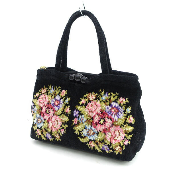 Rakuten - FEILER / フェイラー ■ハンドバッグ コットン ブラック 【バッグ/バック/BAG/鞄/カバン】 ブランド【中古】