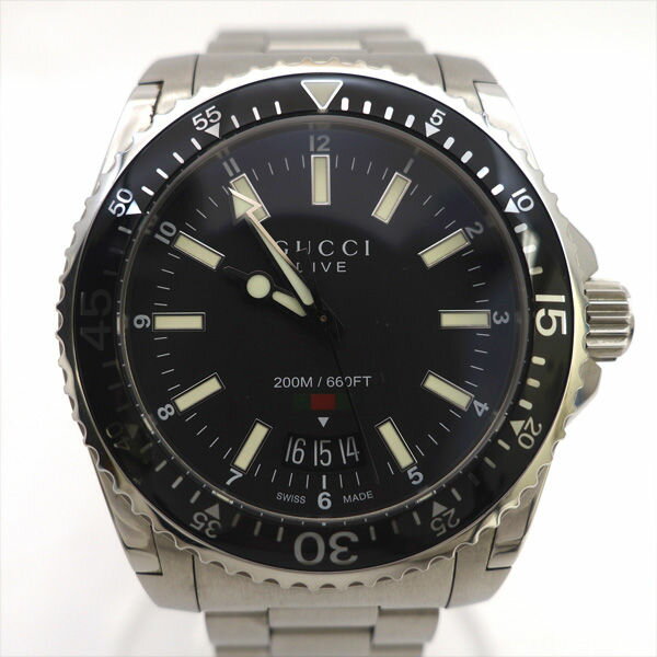 【稼働】美品✨GUCCI シェリーライン 2000L 黒文字盤 クオーツ 腕時計 GUCCI グッチ レディース 腕時計 シェリーライン クオーツ リザード