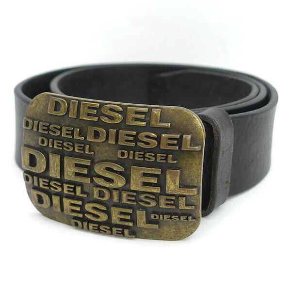 DIESEL / ディーゼル ◆ベルト/バックル/ロゴ/レザー/ブラッ...(4.0)