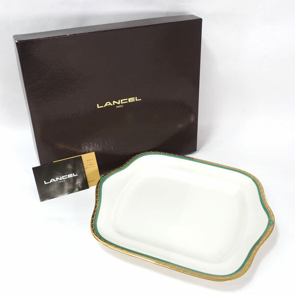 樂天商城 - LANCEL / ランセル ◆【洋食器】ランセル/金彩エメラルド サンドイッチトレー L-2005 すまい 雑貨 ギフト ギフト【未使用】