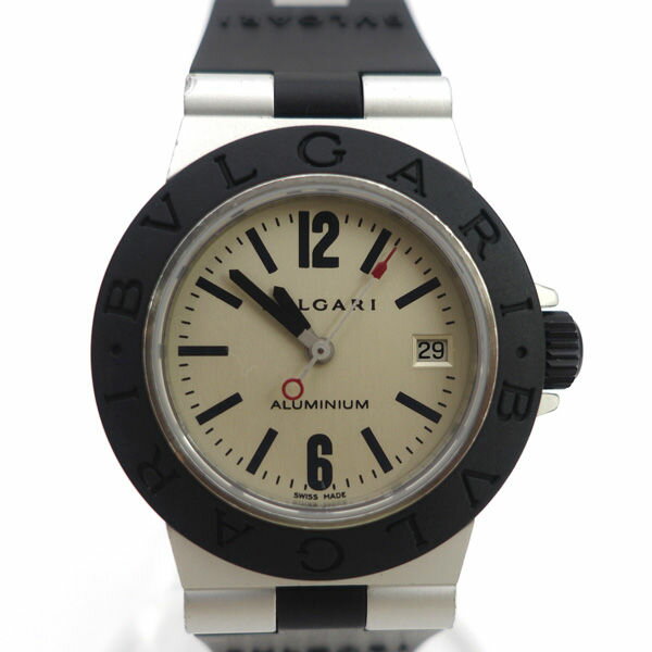 BVLGARI / ブルガリ ◆アルミニウム レディース 腕時計 クォーツ デイト AL29A 【レディース/ガールズ/LADY/女性/婦人】【腕時計/うでとけい/ウォッチ/Watch】 【クォーツ】 ブランド【中古】