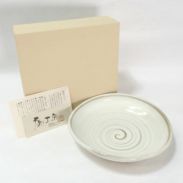 乐天商城 - 京焼 庵工房 ◆【和食器】京焼/庵工房 白化粧 平鉢 ギフト【未使用】