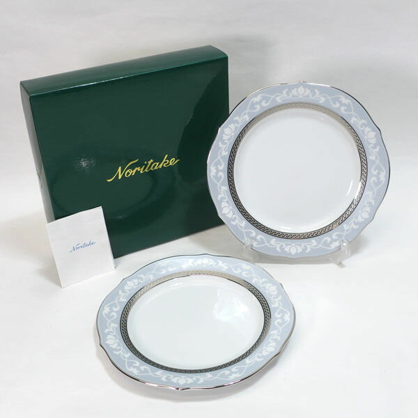 Rakuten - Noritake / ノリタケ ◆【洋食器】ノリタケ/ハンプシャープラチナ アクセントプレート(2枚組) P91310/4336 すまい 雑貨 ギフト 【未使用】