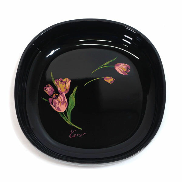 KENZO / 山中塗 鹿野漆器 ◆【漆器】ケンゾー/山中塗チューリップ茶菓揃(菓子器・茶托5) 1988 茶道具 雑貨 工芸品 ギフト【未使用】 2