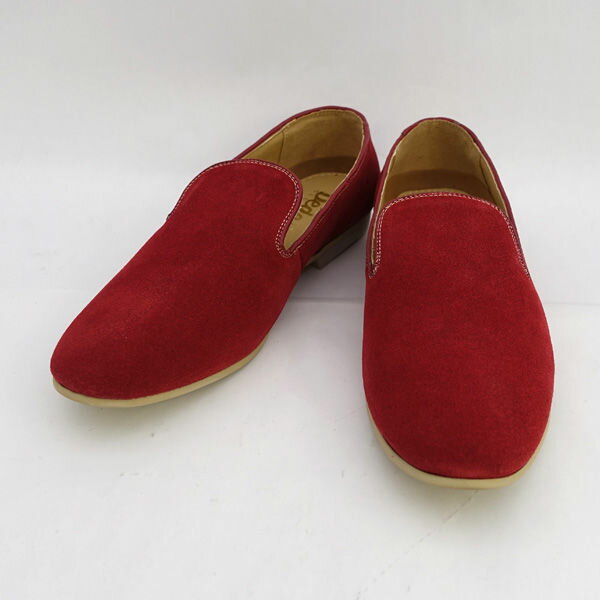 Rakuten - Dedes ◆スリッポン/ローファー/レザー/レッド/サイズ41(25.5cm) 5054 【メンズ/MEN/男性/ボーイズ/紳士】【靴/クツ/シューズ/SHOES】 メンズファッション【中古】
