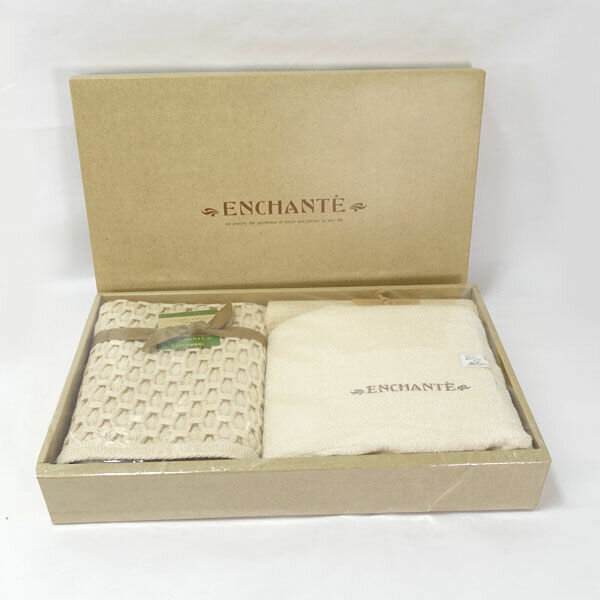 ENCHANTE ◆【タオル】アンシャンテ/バスマット・バスタオル・綿ボディタオル1 12946 ギフト【未使用】