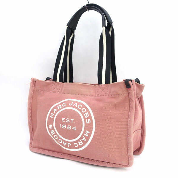 MARC JACOBS / マークジェイコブス ◆トートバッグ/キャンバス/ロゴ/ピンク 【バッグ/バック/BAG/鞄/カバン】 レディースファッション【中古】