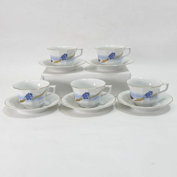 Royal Copenhagen / ロイヤルコペンハーゲン ◆【洋食器】Rコペンハーゲン/絹谷幸二 日月天祥富嶽青富士C&S(5客) ギフト カップ&ソーサー ロイヤルコペンハーゲン ギフト【中古】