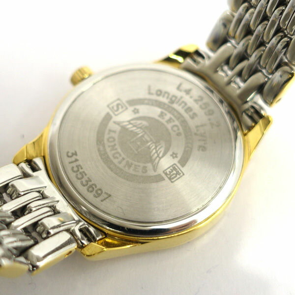 LONGINES / ロンジン ◆Lyre リール コンビカラー デイト シャンパン文字盤 レディース 腕時計 L4.259.2 【レディース/ガールズ/LADY/女性】【腕時計/うでとけい/ウォッチ/Watch】【クォーツ】 ブランド【中古】