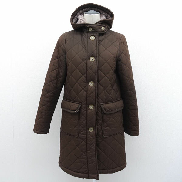 Traditional Weatherwear ◆キルティングコート/裏ボア/ブラウン/サイズ38 L162MCQCO0011M 【レディース/ガールズ/LADY/女性/婦人】 レディースファッション【中古】