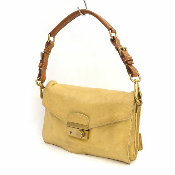 PRADA / プラダ ■セミショルダーバッグ レザー ベージュ 【バッグ/バック/BAG/鞄/カバン】 ブランド【中古】