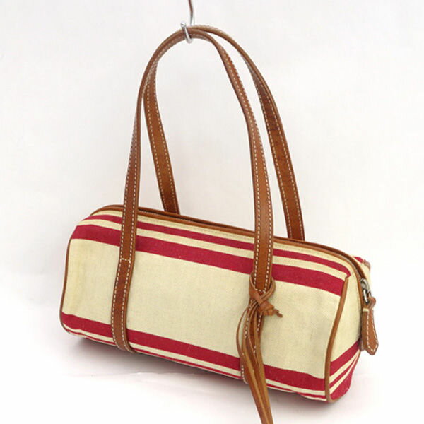 RALPH LAUREN - RALPH LAUREN / ラルフローレン ■ハンドバッグ 小型 キャンバス ベージュ 【バッグ/バック/BAG/鞄/カバン】 ブランド【中古】