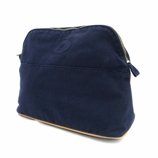 HERMES / エルメス ■ボリード 30 GMポーチ キャンバス ネイビー 【バッグ/バック/BAG/鞄/カバン】 ブランド【中古】