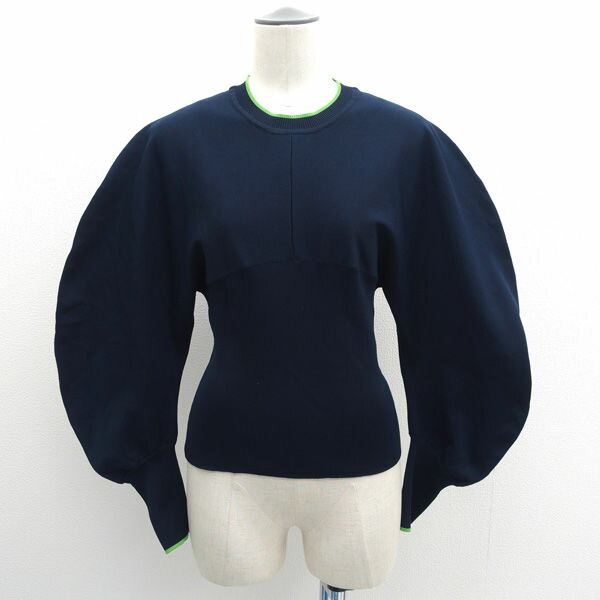 SELENA HERIOS / セレナヘリオス ◆バルーンスリーブニットセーター/ネイビー/フリーサイズ 22-2-1-1007 【レディース/ガールズ/LADY/女性/婦人】 レディースファッション【中古】