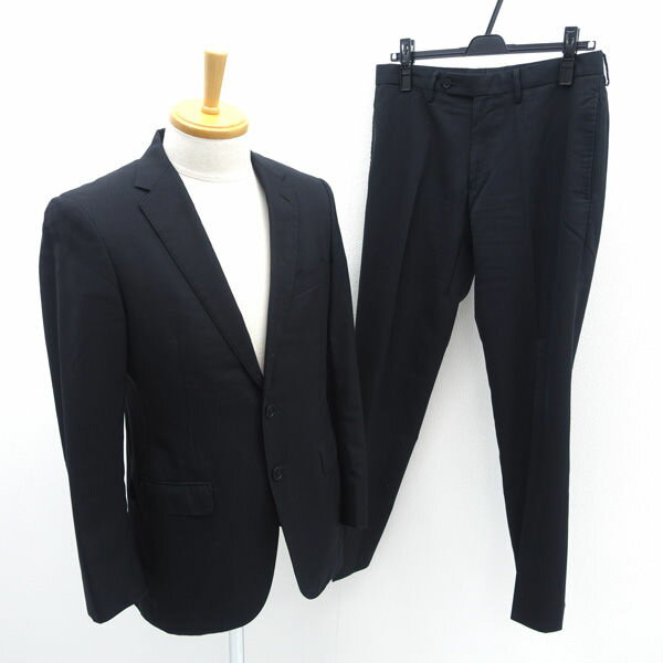 樂天商城 - RHYTHM OF LIFE UNITED ARROWS ◆セットアップ/スーツ/2B/シングル/ストライプ/ブラック/サイズ46 【メンズ/MEN/男性/ボーイズ/紳士】 メンズファッション【中古】