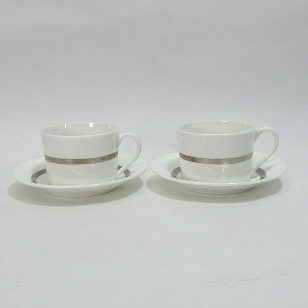 乐天商城 - 英国COALPORT ◆【洋食器】英国コールポート/プラチナム カップ&ソーサー(2客) すまい 雑貨 ギフト【中古】