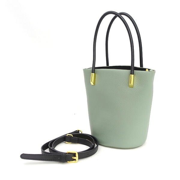 【スーパーSALE】BARCLAY / バークレー ◆バケツ型トートバッグ/2way/ショルダー/レザー/ミントグリーン 【バッグ/バック/BAG/鞄/カバン】 レディースファッション【中古】