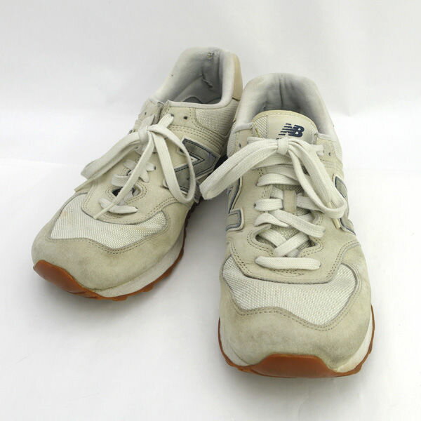new balance / ニューバランス ◆スニーカー/574/スエード/ベージュ×グレー/27.5cm ML574LGI 【メンズ/MEN/男性/ボーイズ/紳士】【靴/クツ/シューズ/SHOES】 メンズファッション【中古】