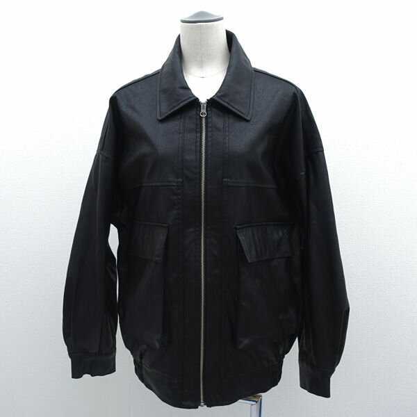 乐天商城 - WEGO / ウィゴー ◆ヴィンテージライクFレザーBIGブルゾン/ブラック/フリーサイズ WE23AU09-L0001 【レディース/ガールズ/LADY/女性/婦人】 レディースファッション【中古】