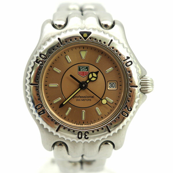 TAG HEUER / タグホイヤー ◆プロフェッショナル200 SS メタリックピンク文字盤 QZ デイト WG131D 【レディース/ガールズ/LADY/女性/婦人】【腕時計/うでとけい/ウォッチ/Watch】 【クォーツ】 ブランド【中古】
