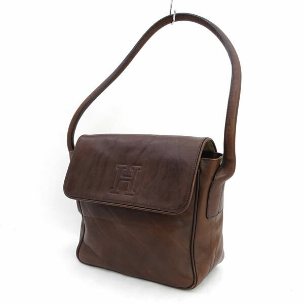 HIROFU / ヒロフ ■ハンドバッグ セミショルダーバッグ レザー ブラウン 【バッグ/バック/BAG/鞄/カバン】 ブランド【中古】