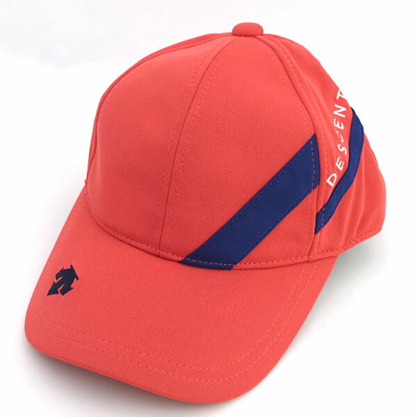 DESCENTE GOLF / デサントゴルフ ◆キャップ/ロゴ/レッド/サイズフリー/タグ付き DGBQJC00 【メンズ/MEN/男性/ボーイズ/紳士】【帽子/ぼうし/ハット/キャップ/帽】 メンズファッション【中古】