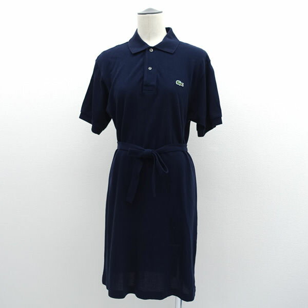 Rakuten - 【スーパーSALE】LACOSTE / ラコステ ◆半袖ワンピース/ネイビー/ベルト付き/サイズ34 EF120EL 【レディース/ガールズ/LADY/女性/婦人】 レディースファッション【中古】