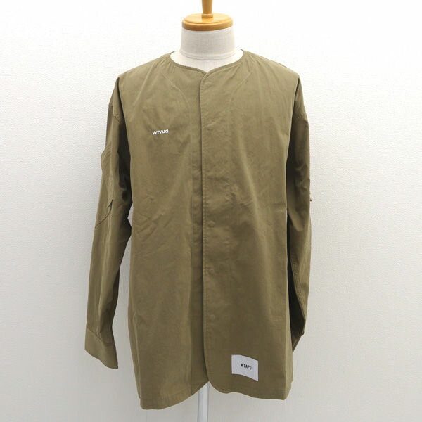 Rakuten - WTAPS / ダブルタップス ◆ノーカラーシャツジャケット/クロスボーン/刺繍/ベージュ/サイズ03 221WVDT-SHM04 【メンズ/MEN/男性/ボーイズ/紳士】 メンズファッション【中古】
