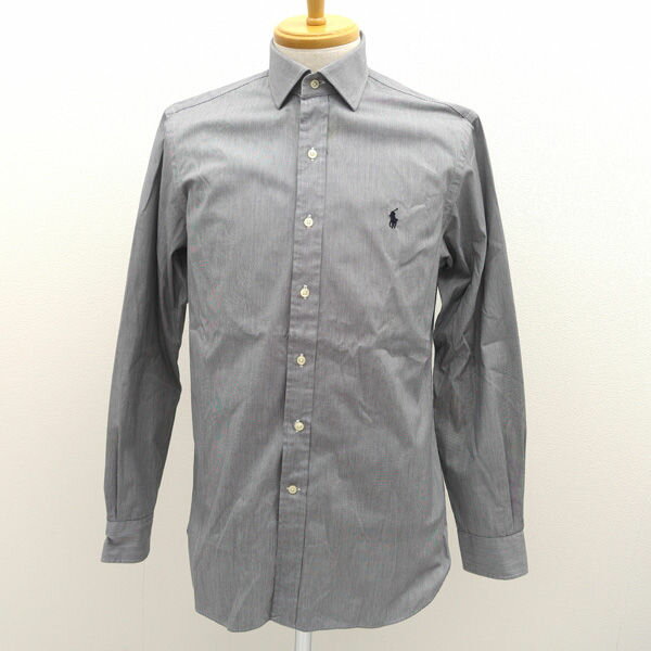 Rakuten - POLO RALPH LAUREN ◆長袖シャツ/ストライプ/グレー/サイズ15 1/2(M) 712573482001 【メンズ/MEN/男性/ボーイズ/紳士】 メンズファッション【中古】