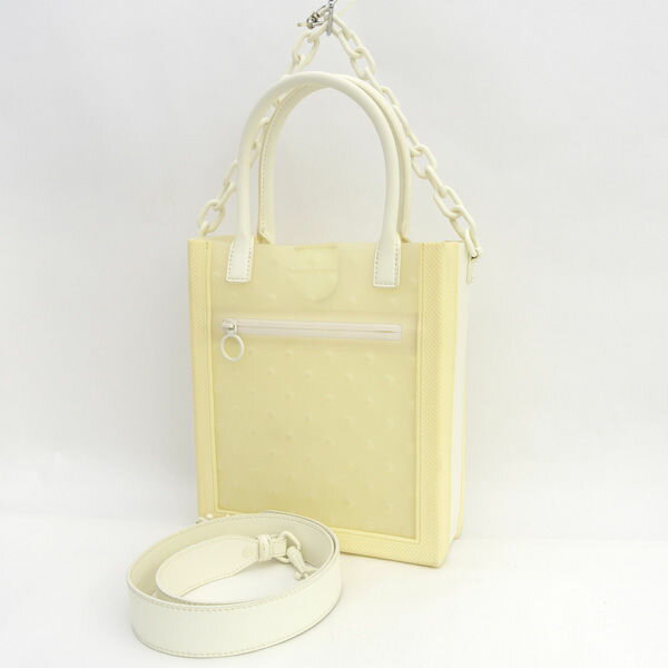 乐天商城 - CHARLES&KEITH ◆トートバッグ/チェーンリンク/3WAY/PVC/ホワイト 30781471 【バッグ/バック/BAG/鞄/カバン】 レディースファッション【中古】