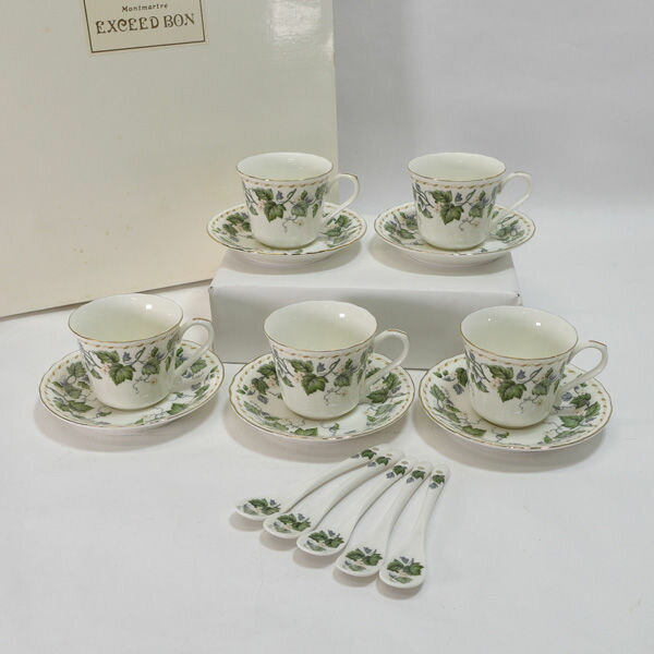 Rakuten - KEITO ◆【洋食器】KEITO/金彩白磁スプーン付カップ&ソーサー(5客) PW-8000 ギフト KEITO カップ&ソーサー ギフト【未使用】