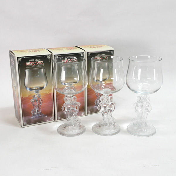 Wine Glasses - SUPER NIKKA ◆【グラス】スーパーニッカ/神話のグラス(3個組) 雑貨 インテリア アンティーク ギフト【未使用】