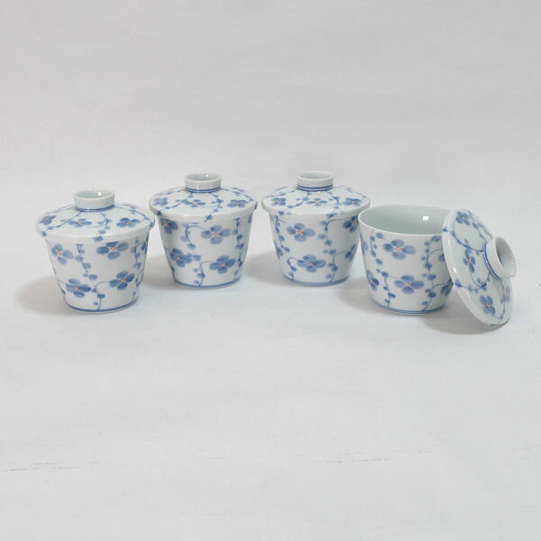 Rakuten - 波佐見焼 白山陶器 ◆【和食器】波佐見焼/白山陶器 染付蒸し碗(4個組) すまい 雑貨 ギフト【中古】