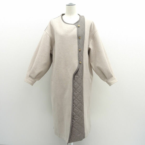 Rakuten - notch. / ノッチ ◆ノーカラーコート/キルティング切替/ベージュ/サイズM 366-NT630 【レディース/ガールズ/LADY/女性/婦人】 レディースファッション【中古】