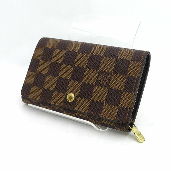 LOUIS VUITTON / ルイヴィトン ◆二つ折り財布 ポルトモネ ビエ トレゾール ダミエ エベヌ N61730 【財布/サイフ/ウォレット/wallet/コイン】 ブランド【中古】