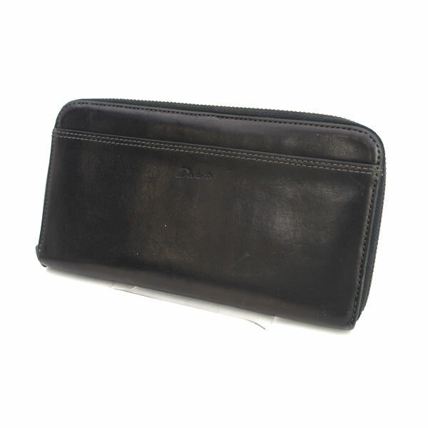 M - Dakota / ダコタ ◆ラウンドファスナー長財布/オッフル/レザー/ブラック 0035620 【財布/サイフ/ウォレット/wallet/コイン】 メンズファッション【中古】