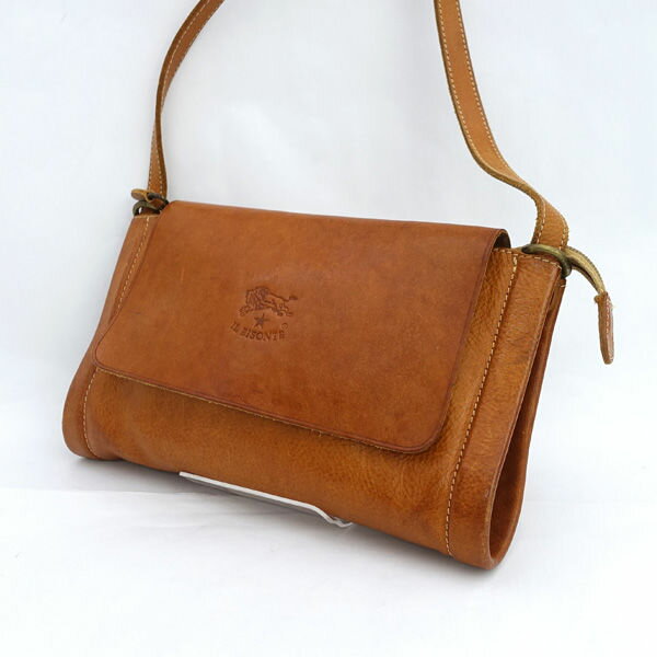 Rakuten - IL BISONTE / イルビゾンテ ■ショルダーバッグ　クロスボディ　レザー　ブラウン 【バッグ/バック/BAG/鞄/カバン】 ブランド【中古】