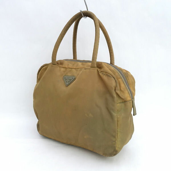 PRADA - PRADA / プラダ ■ハンドバッグ　コンパクト　ナイロン　ベージュ 【バッグ/バック/BAG/鞄/カバン】 ブランド【中古】