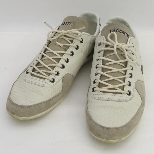 樂天商城 - LACOSTE / ラコステ ◆ローカットスニーカー/スエード/ホワイト/サイズUK9 7-29SRM2147098 【メンズ/MEN/男性/ボーイズ/紳士】【靴/クツ/シューズ/SHOES】 メンズファッション【中古】