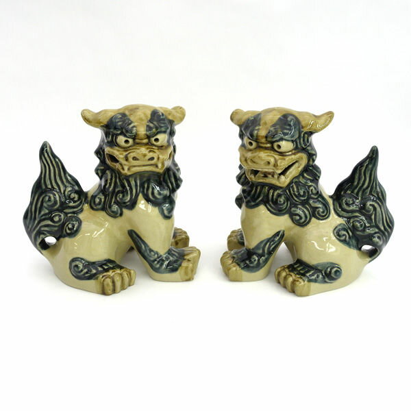 Rakuten - ◆【雑貨】シーサー 陶器製 2体セット 生活雑貨【中古】