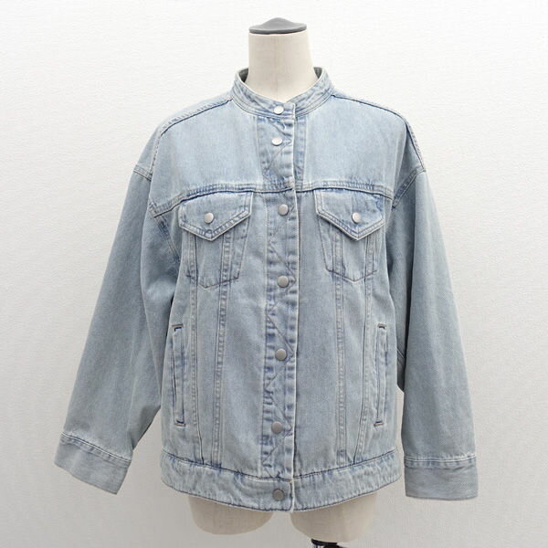 Rakuten - hunch / ハンチ ◆デニムジャケット/DRESS FOR MYSELF/ノーカラー/インディゴ WGN4795 【レディース/ガールズ/LADY/女性/婦人】 レディースファッション【中古】