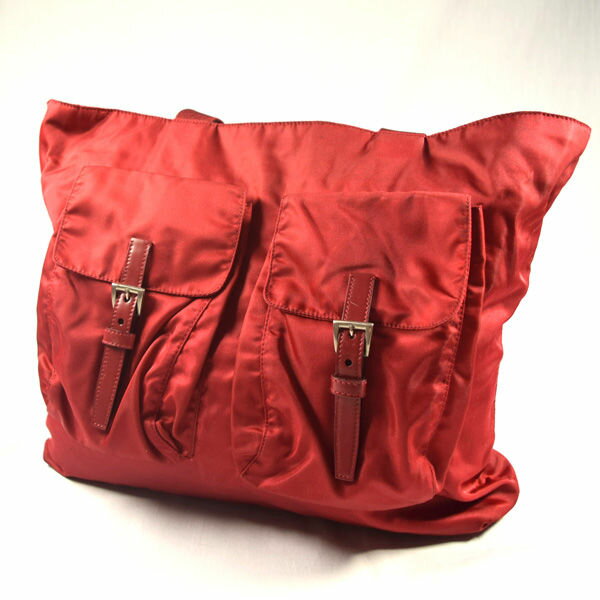 PRADA - PRADA / プラダ ■トートバッグ ナイロン レッド B10311 【バッグ/バック/BAG/鞄/カバン】 ブランド【中古】