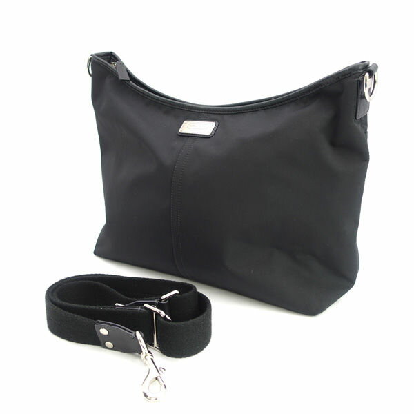 COACH / コーチ ◆ワンショルダーバッグ ナイロン×レザー ブラック F77152 【バッグ/バック/BAG/鞄/カバン】 ブランド【中古】