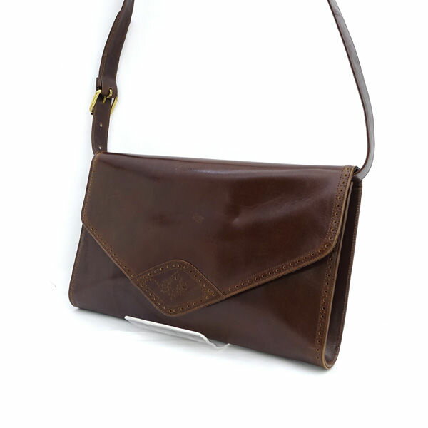 乐天商城 - RALPH LAUREN / ラルフローレン ■ショルダーバッグ　ポーチ　レザー　ブラウン 【バッグ/バック/BAG/鞄/カバン】 ブランド【中古】